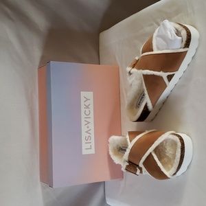 NEW Lisa Vicky Leather Platform Boost Sandal